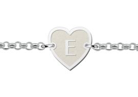 Zilveren Names4ever Armband met Hartvormige Letterhanger