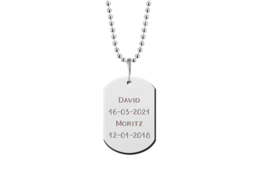 Stalen Dog Tag Ketting met Gravure voor Heren | Names4ever