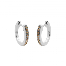 Karma Zilverkleurige Hinged Hoops Champagne Bella Oorringen