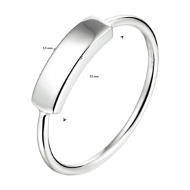 Zilveren Ring met Balkje Kopstuk voor Dames