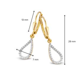 Excellent Jewelry Geelgouden Oorhangers met Zirkonia Lus