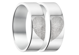 Zilveren ringen set met twee vingerafdrukken | Names4ever