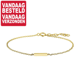 Goudkleurige Armband van Zilver met Balkje