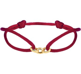 Bordeaux Rode Armband met Gouden Schakels