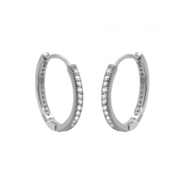 Karma Goudkleurige Hinged Hoops Zirconia Oorringen 18 mm