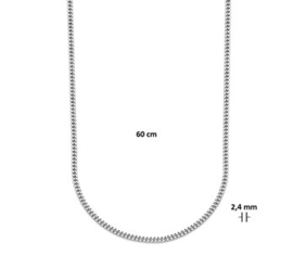 Zilveren Collier Gourmet 2,4 mm 60 cm