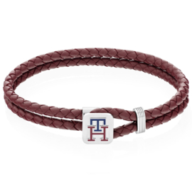 Tommy Hilfiger Dubbele Bruin Leren Heren Armband TJ2790533