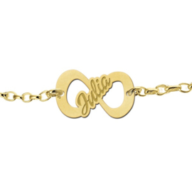 Julia Armband van Goud met Smalle Infinity Hanger > Names4ever