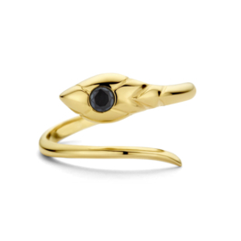 Gouden Ring Slang met Onyx