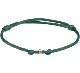 Groene Armband van Satijn + Gouden Ringetje