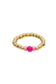 Teenring met kralen Pink & Gold Hematiet | YEHWANG