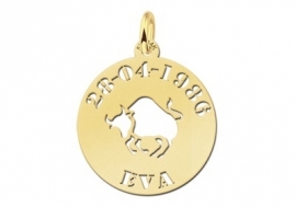 Names4ever Dierenriem Hanger in Goud Stier GHS014