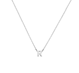 Zilveren Anker Collier met Letter R Hanger