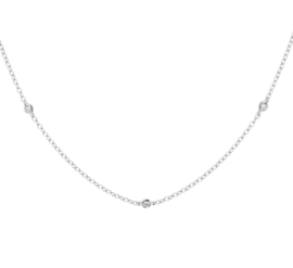 Witgouden Anker Collier met Diamanten 0.13 ct