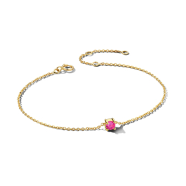 Gouden Armband met Geboortesteen Roze Toermalijn 0.18ct Oktober