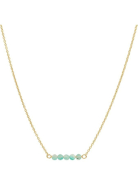 Gouden Collier met Turquoise Bolletjes