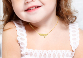 Names4ever Diego Stijl Gouden Naamketting voor Kids GNK48