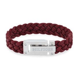 Tommy Hilfiger Rood Leren Heren Armband TJ2790519