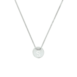 Zilveren Gourmet Collier met Letter S