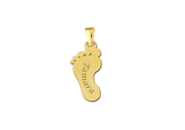 Hartvormige Moeder en Kind Hanger van Goud + Charm- oogje