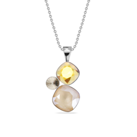 Spark Ketting met Beige Glaskristallen Hanger