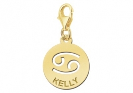 Names4ever Zodiac-Bedel Kreeft in massief goud GBS004