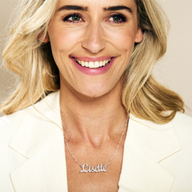 Names4ever Lisette Stijl Zilveren Naamketting