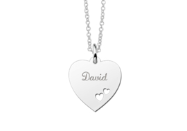 Zilveren Hart Hanger met Jasseron Ketting van Names4ever | Valentijn Sieraad