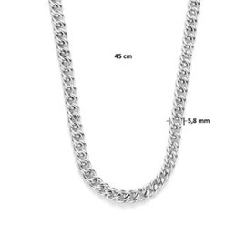 Zilveren Dames Collier Gourmet 5,8 mm 46 cm