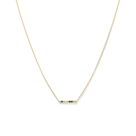 14K Geelgouden Collier met Gekleurde Edelstenen 41-43-45 cm