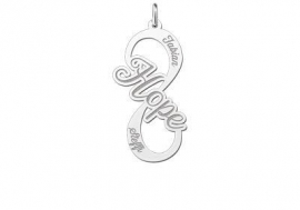 Names4ever Hope Infinity Hanger van Zilver - Graveer Sieraad