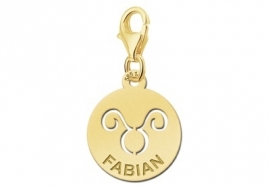 Names4ever Zodiac-Bedel Stier in massief goud GBS002