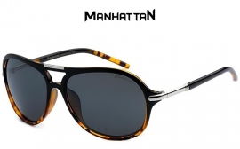 Manhattan Heren Zonnebril met Zwart en Geel Frame