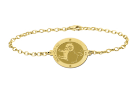 Gouden Armband met Ovaalvormige Ram Sterrenbeeld Naamhanger > Names4ever
