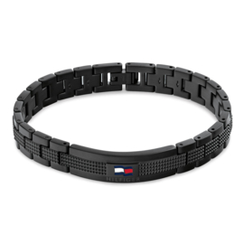 Tommy Hilfiger Zwarte Heren Schakel Armband TJ2790420