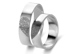 Zilveren ringen set met twee vingerafdrukken | Names4ever