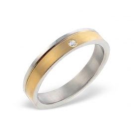 Goud-kleurige ring met zirkonia SKU6613