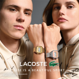 Lacoste Zilverkleurig Berlin Horloge met Digitale Tijdweergave