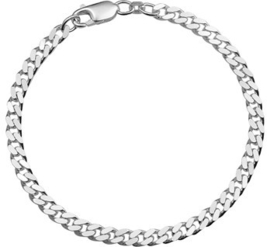 Zilveren Armband Geslepen Gourmet 4,3 mm / Lengte 19cm