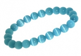 Aqua Blauwe Kattenoog Charm-bedelarmband AB13 > Names4ever