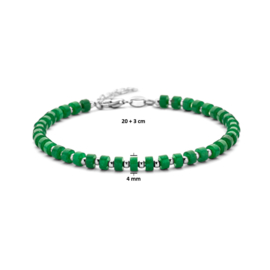 Zilveren Jade Herenarmband 20 + 3 cm