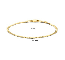 Armband Valkenoog 2,3 mm 19 cm | Goudkleur