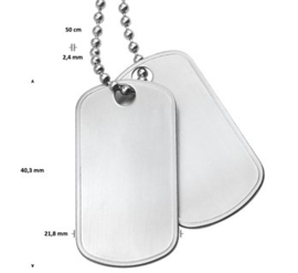 Ketting met 2 Dog Tags Hangers | Staal