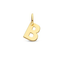 Letter B Hanger in massief 14 Karaat Goud