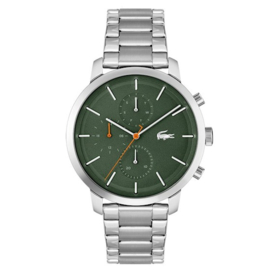 Lacoste Zilverkleurige Replay Horloge met Groene Wijzerplaat
