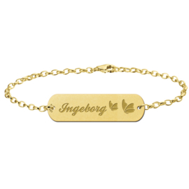 Gouden Moeder Dochter Armbandjes Set met Vlinders > Names4ever