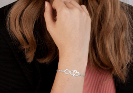 Moederdag Sieraden | Names4ever Zilveren Armband met Infinity en Hartje