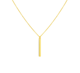 Geelgouden Anker Collier met Verticale Bar Hanger