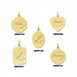 Names4ever Gouden Graveer Hanger Handjes