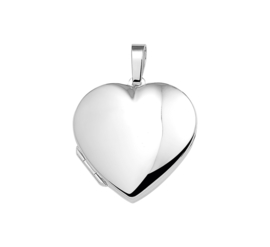 Hartvormig Foto Medaillon van Gepolijst Zilver